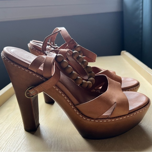 UGG Naima Ombré Wooden Platform Heels Sandals Size 8 - Picture 2 of 10